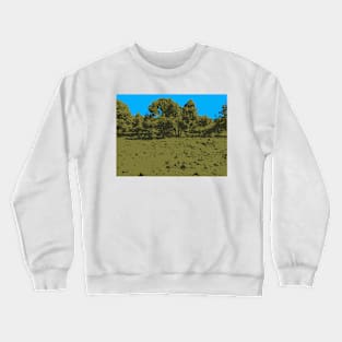 Green and Blue forest nature photo illustration Crewneck Sweatshirt